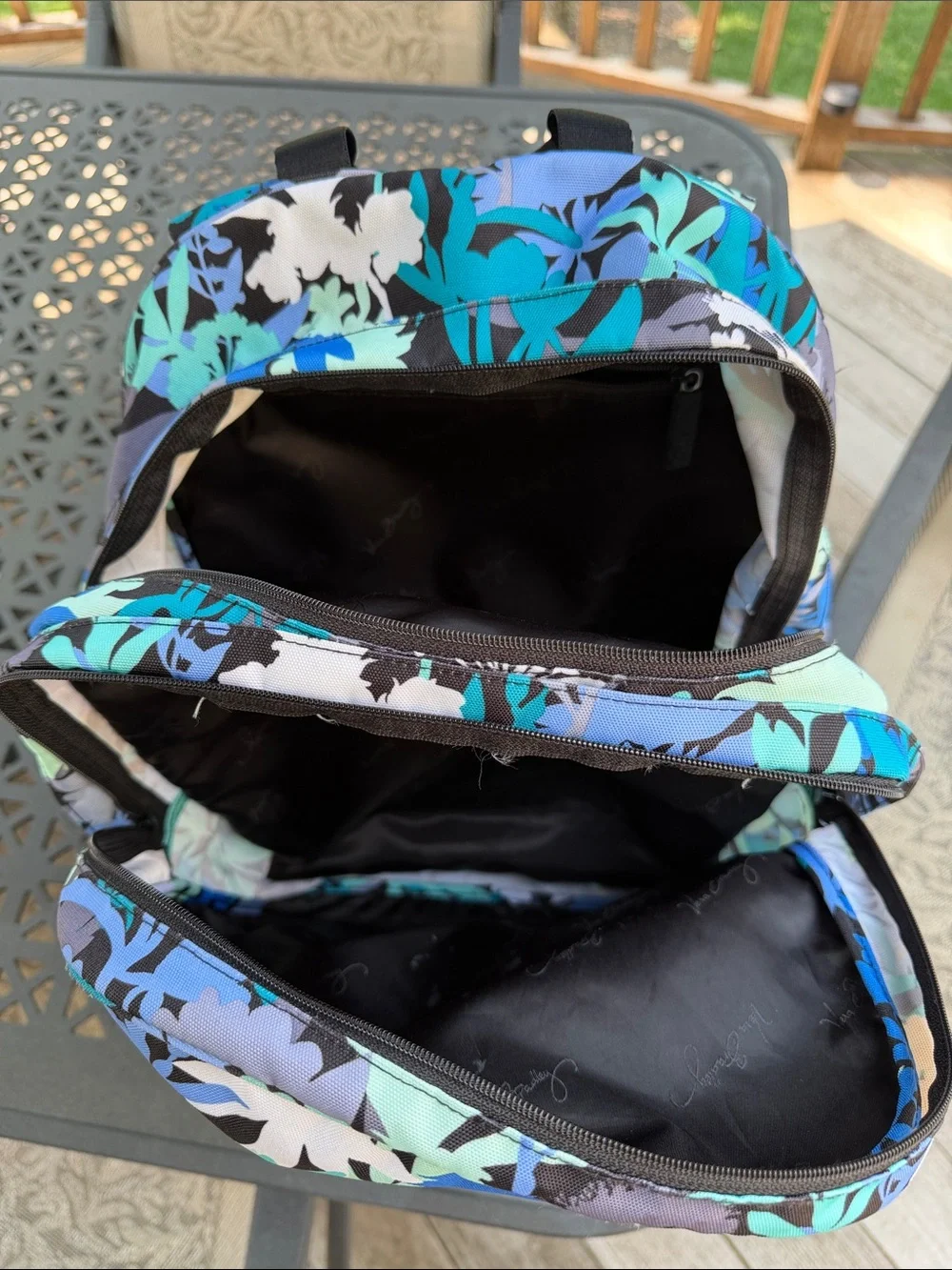 Vera Bradley Blue Teal Floral Print Backpack